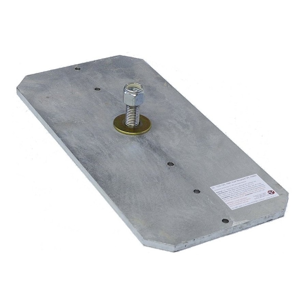 Super Anchor Safety Roof Mount Base Plate 1/4"x8"x16" HDG for use with 1215-SRL-UH SRL Holder. 1220-SRL-RMH - main